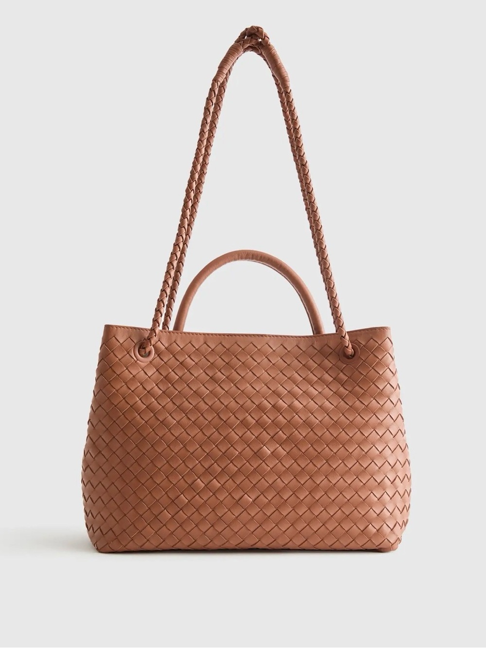 Quince Braided Tote in Dusty Rose Brown - Picture 8 of 9